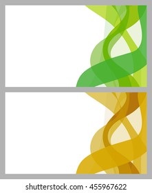 Abstract vector business background card set. Beautiful colorful wave.