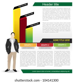 Abstract vector business background with graph and economist