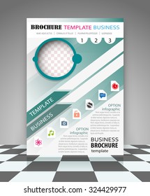 Abstract vector business background with icons. Creative flyer design, poster, booklet, brochure 