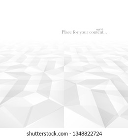 Abstract vector business background with perspective. White and gray geometric shapes - tile texture. Corporate design - presentation template.