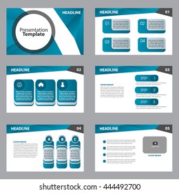 abstract vector business blue set presentation template slides background design