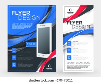 Abstract vector business brochures cover or banner design templates. Business flyer and poster with abstract blue and black background