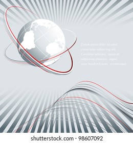 abstract vector business frame with globe and copy space