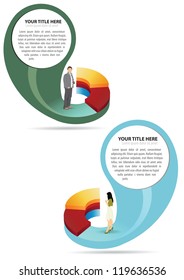 Abstract vector business graph with man or woman
