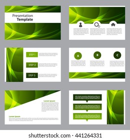 abstract vector business green presentation template slides design