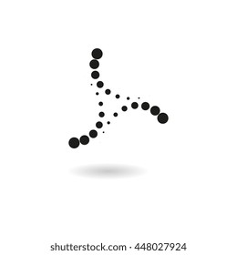 Abstract vector business logo element. Black and white figure.