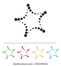 Abstract vector business logo element. Creative dotted shape. Multicolor illustration