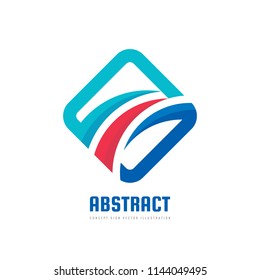 Abstract - vector business logo template concept illustration. Colored positive geometric shapes in optimism style. Graphic design element. 