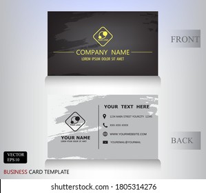 abstract vector business name card black and white