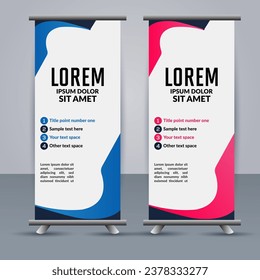 Abstract vector  business roll up display standee design