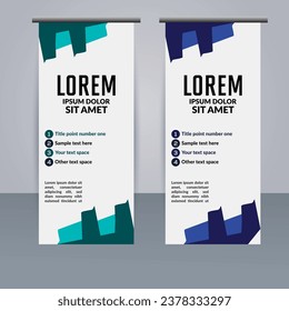 Abstract vector  business roll up display standee design