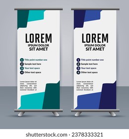Abstract vector  business roll up display standee design