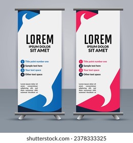 Abstract vector  business roll up display standee design