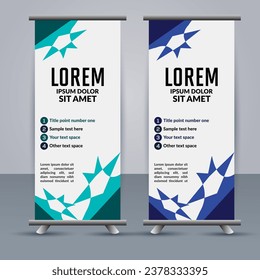 Abstract vector  business roll up display standee design