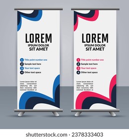 Abstract vector  business roll up display standee design