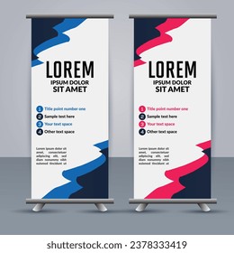 Abstract vector  business roll up display standee design