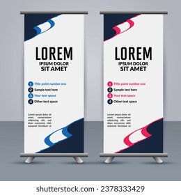Abstract vector  business roll up display standee design