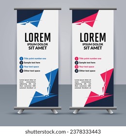 Abstract vector  business roll up display standee design