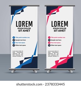 Abstract vector  business roll up display standee design