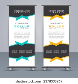 Abstract vector  business roll up display standee design for presentation purpose