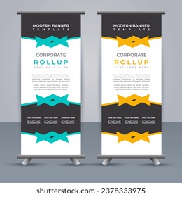 Abstract vector  business roll up display standee design for presentation purpose