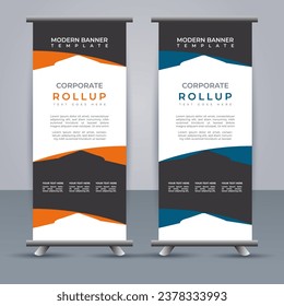 Abstract vector  business roll up display standee design for presentation purpose