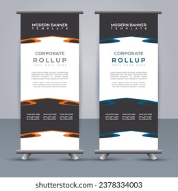 Abstract vector  business roll up display standee design for presentation purpose