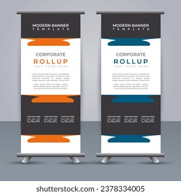 Abstract vector  business roll up display standee design for presentation purpose