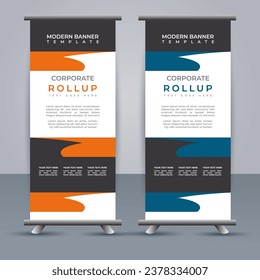 Abstract vector  business roll up display standee design for presentation purpose
