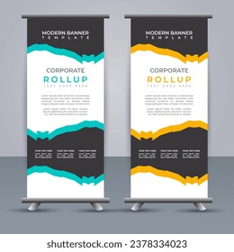 Abstract vector  business roll up display standee design for presentation purpose