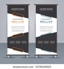 Abstract vector  business roll up display standee design for presentation purpose