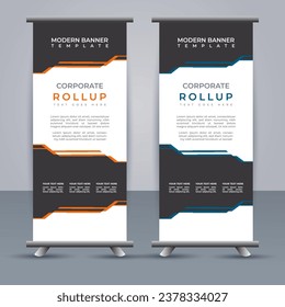 Abstract vector  business roll up display standee design for presentation purpose