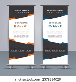 Abstract vector  business roll up display standee design for presentation purpose