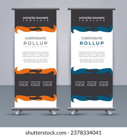 Abstract vector  business roll up display standee design for presentation purpose