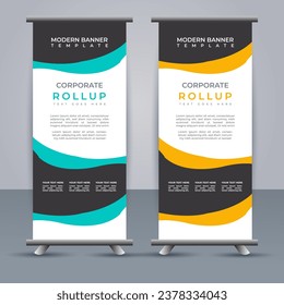 Abstract vector  business roll up display standee design for presentation purpose