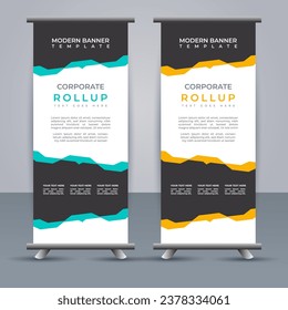 Abstract vector  business roll up display standee design for presentation purpose