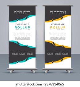 Abstract vector  business roll up display standee design for presentation purpose