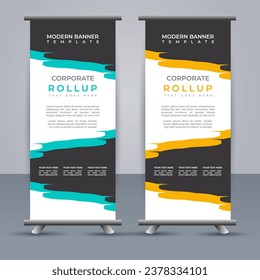 Abstract vector  business roll up display standee design for presentation purpose