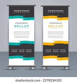 Abstract vector  business roll up display standee design for presentation purpose