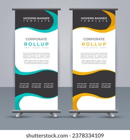 Abstract vector  business roll up display standee design for presentation purpose