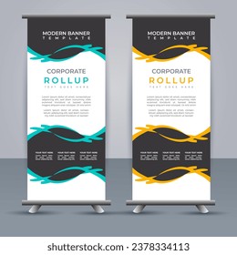 Abstract vector  business roll up display standee design for presentation purpose