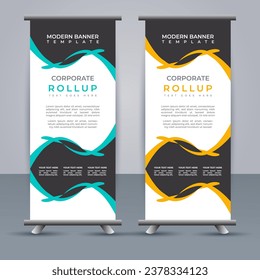Abstract vector  business roll up display standee design for presentation purpose
