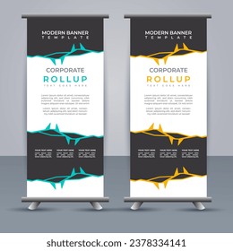 Abstract vector  business roll up display standee design for presentation purpose