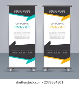 Abstract vector  business roll up display standee design for presentation purpose