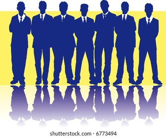 Abstract vector of business silhouettes