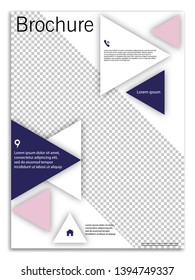 Abstract vector business template. Brochure layout, cover modern design annual report, poster, A4 flyer with color squares, triangles, diagonal geometric shapes lines with texture background.