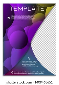 Abstract vector business template. Brochure layout, cover modern design annual report, poster, A4 flyer with color squares, triangles, diagonal geometric shapes lines with texture background.