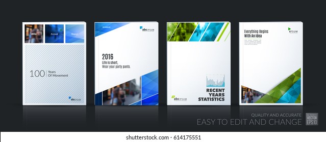 Abstract vector business template. Brochure layout, cover modern design annual report, poster, A4 flyer with blue squares, triangles, diagonal geometric shapes, lines with texture background.