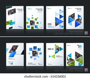 Abstract vector business template. Brochure layout, cover modern design annual report, poster, A4 flyer with colourful squares, triangles, diagonal geometric shapes, lines with texture background.