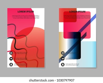 Abstract vector business template set. Brochure layout, modern cover design, poster, geometric shapes lines with texture background.